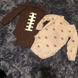 Baby Boy Football Long Sleeve Onesies